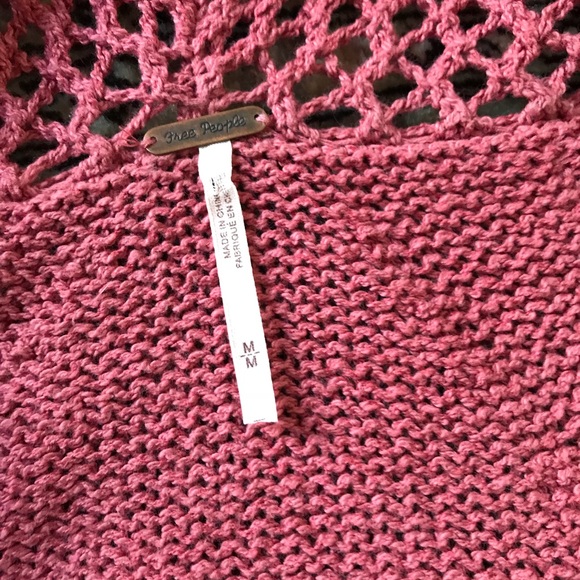 Free People Shadow Stripe open Knit Hoodie Sweater - Picture 4 of 5